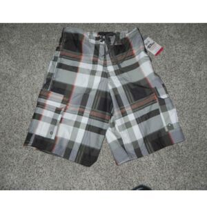 Airwalk Board Shorts Small Armored Green Plaid NWT